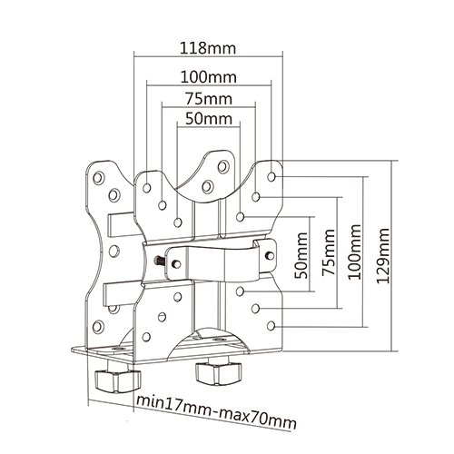 UNDER DESK SMALL PC MOUNT