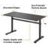 manual height adjustable desk with top