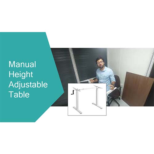 Manual Standing Desk Frame (Black) Height Adjustable Desk Jin Office Solutions