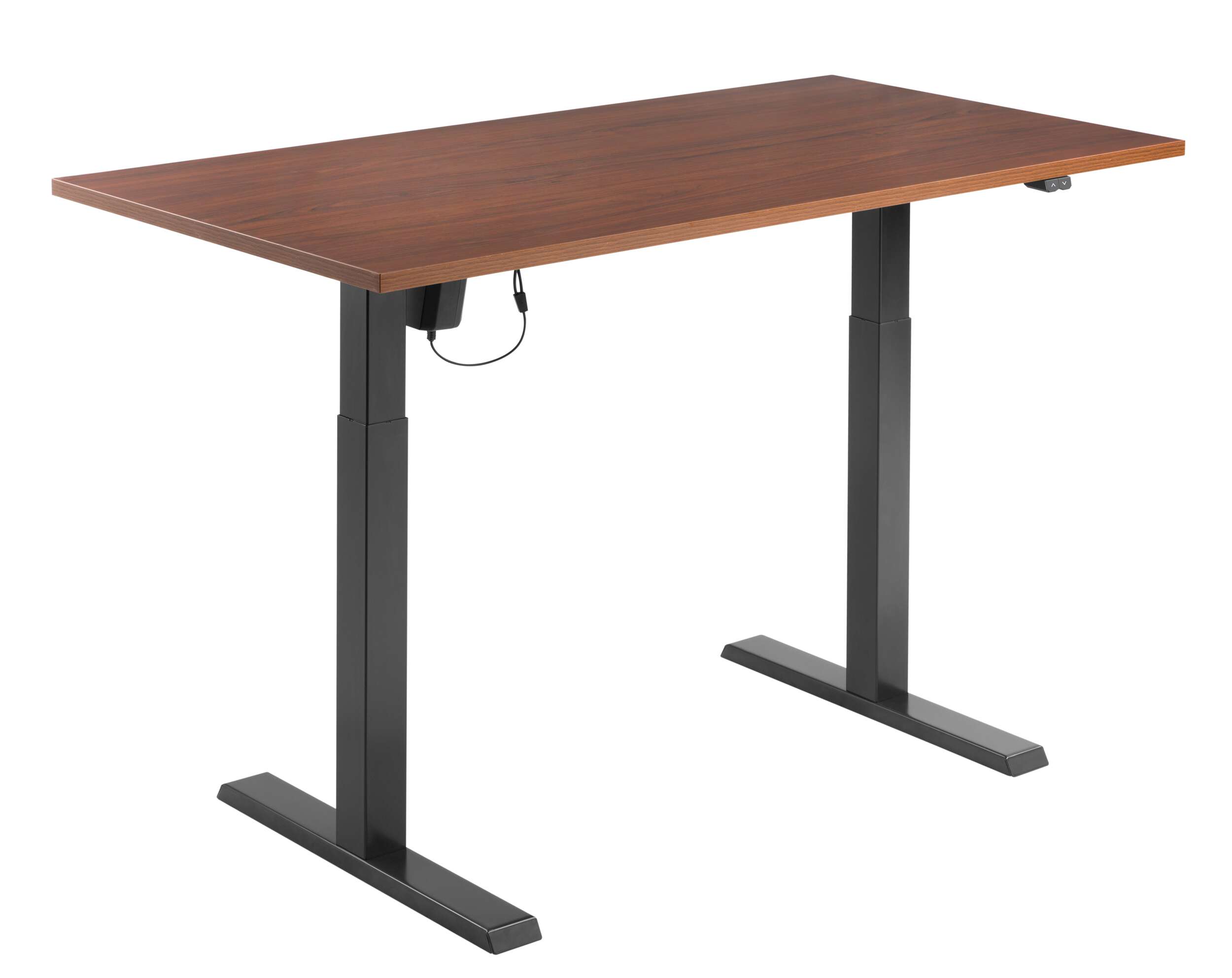 Single Motor Height Adjustable Desk With Top And Electric Panel (Black